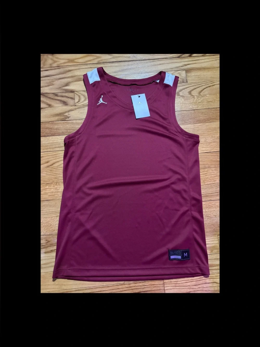 Nike Jordan Stock Overtime Basketball Jersey Burgundy/White men’s sz M NEW!
